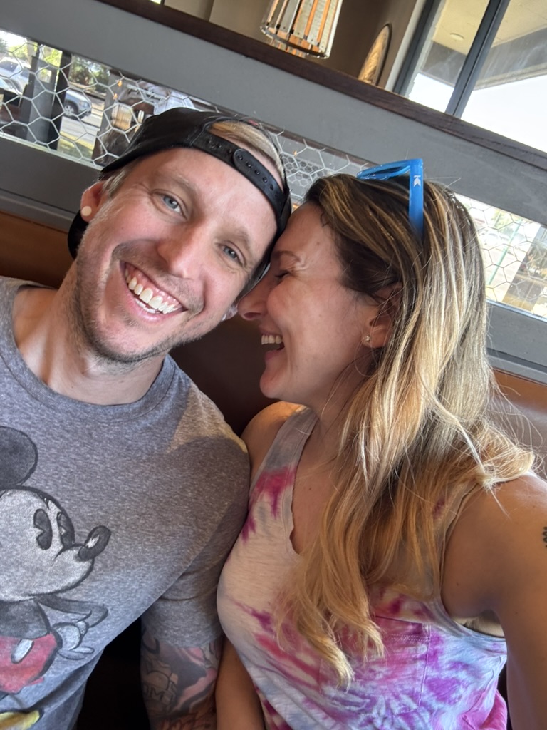 Nina and Johnny laughing